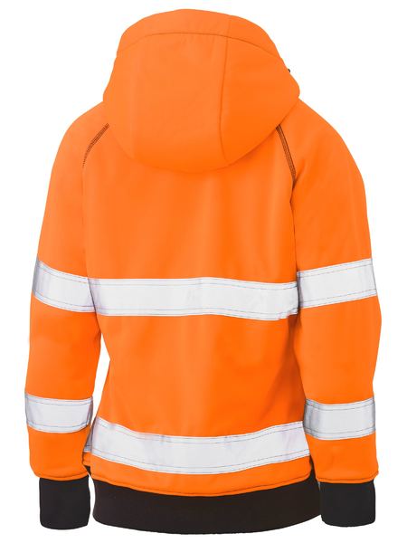 BISLEY WOMENS TAPED HI VIS FLEECE ZIP FRONT WITH SHERPA LINING