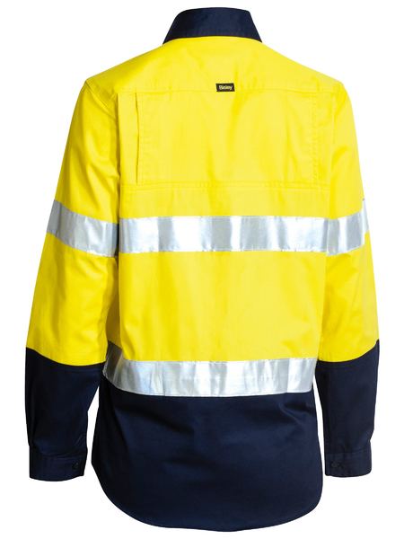 BISLEY WOMENS TAPED HI VIS COOL LIGHTWEIGHT DRILL SHIRT