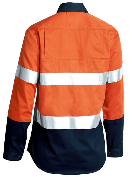 BISLEY WOMENS TAPED HI VIS COOL LIGHTWEIGHT DRILL SHIRT