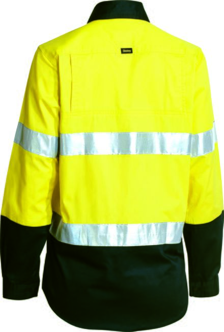 BISLEY WOMENS TAPED HI VIS COOL LIGHTWEIGHT DRILL SHIRT