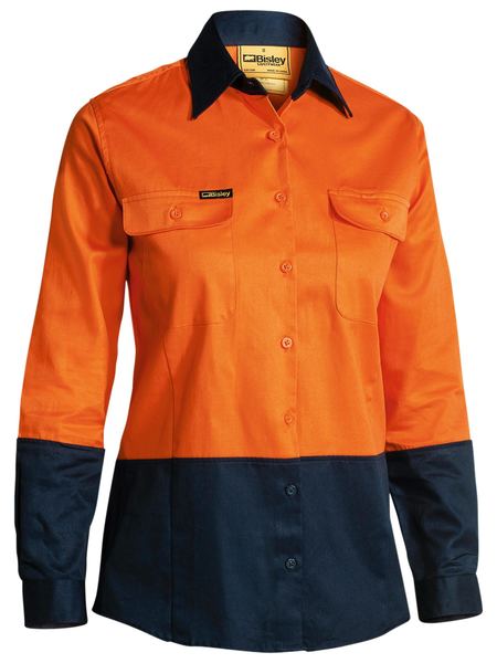 BISLEY WOMENS HI VIS DRILL SHIRT