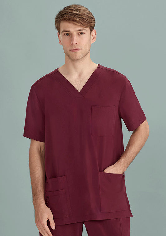 Avery-V-neck-scrub-top-burgundy