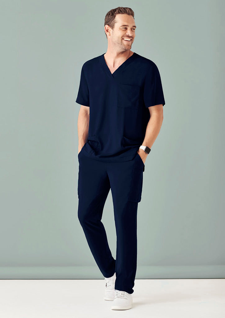 Avery-V-neck-scrub-top-midnight-navy