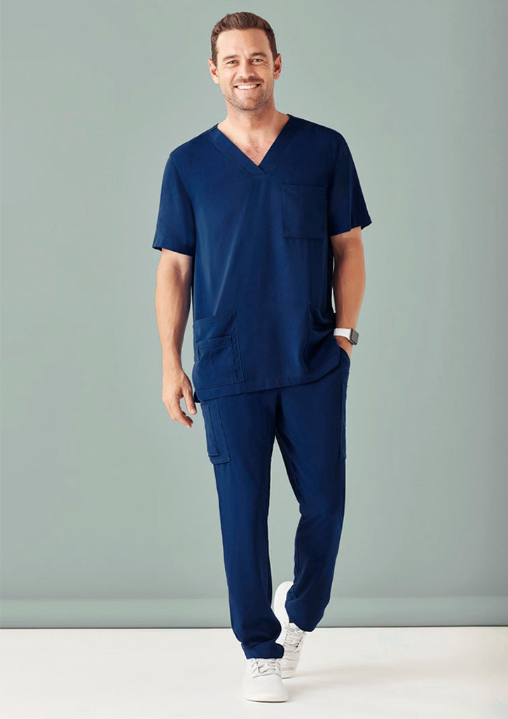 Avery-V-neck-scrub-top-navy