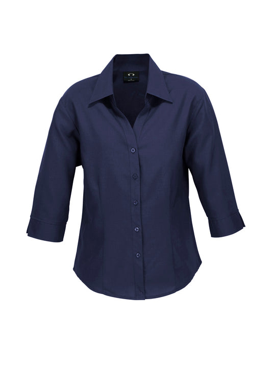 Womens-Oasis-3-4-sleeve-shirt-navy-front