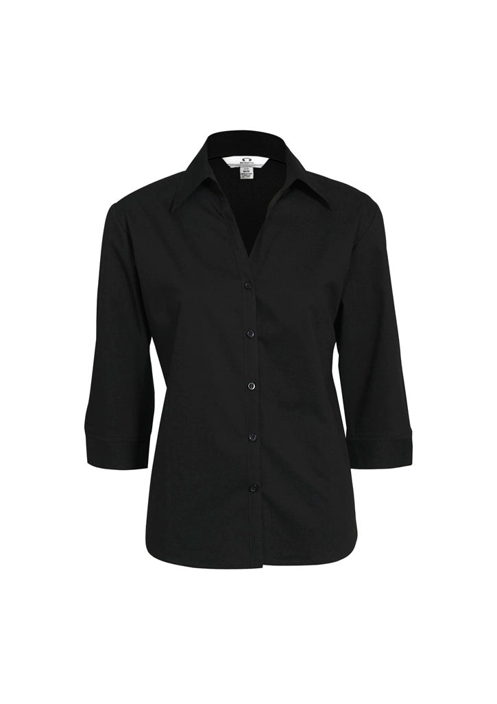 BIZ COLLECTION WOMENS METRO 3/4 SLEEVE SHIRT