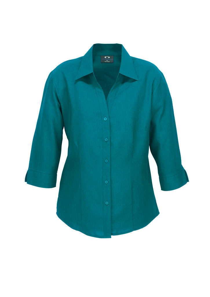 Womens-Oasis-3-4-sleeve-shirt-teal-front