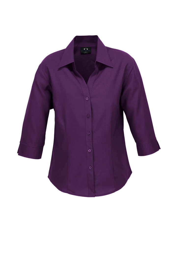 Womens-Oasis-3-4-sleeve-shirt-grape-front