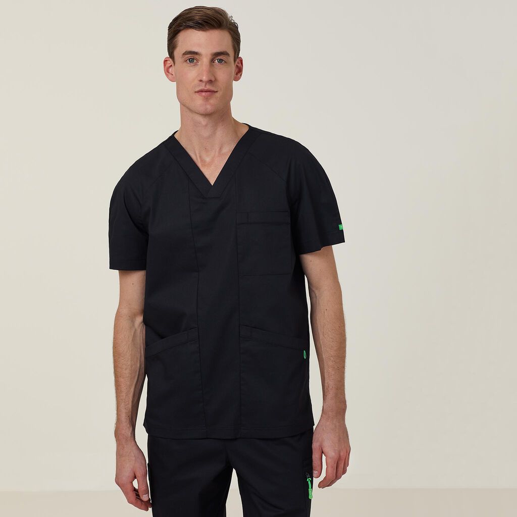 Next-Gen Antibacterial Active Carl Scrub Top Black