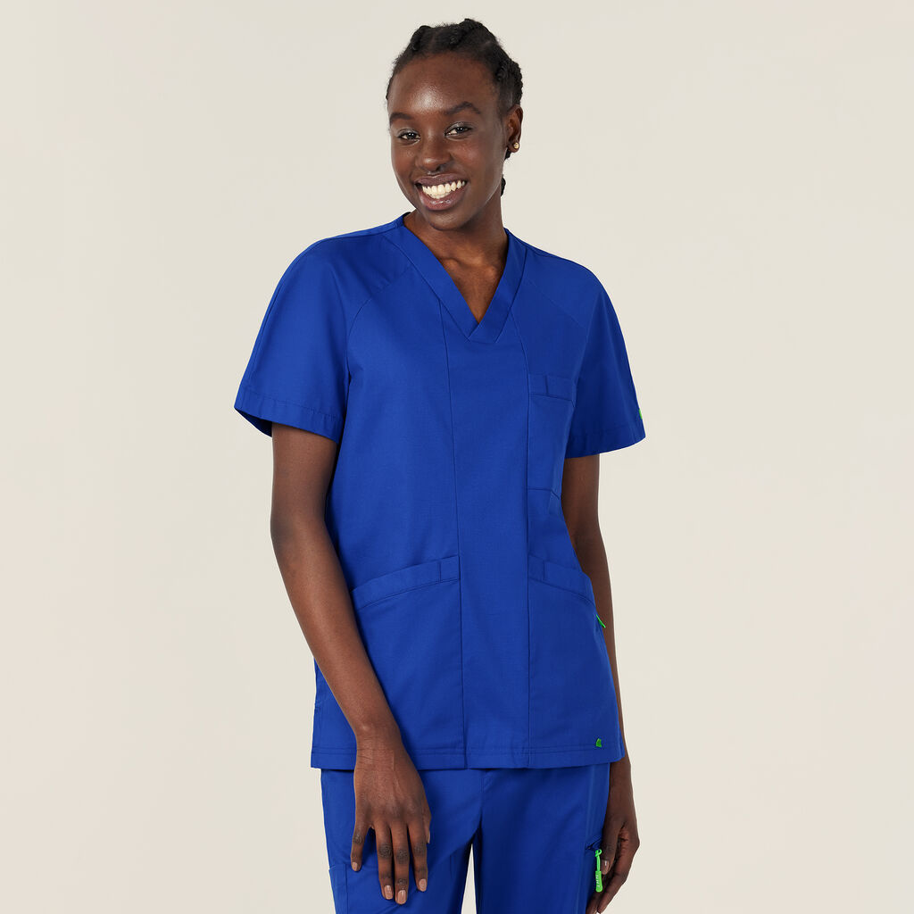 Next-Gen Antibacterial Active Carl Scrub Top Cobalt