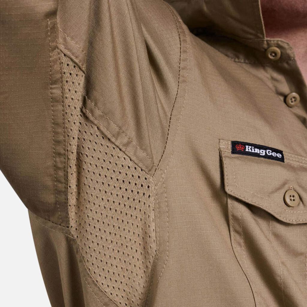 KING GEE WORKCOOL 2 LIGHTWEIGHT RIPSTOP LONG SLEEVE WORK SHIRT