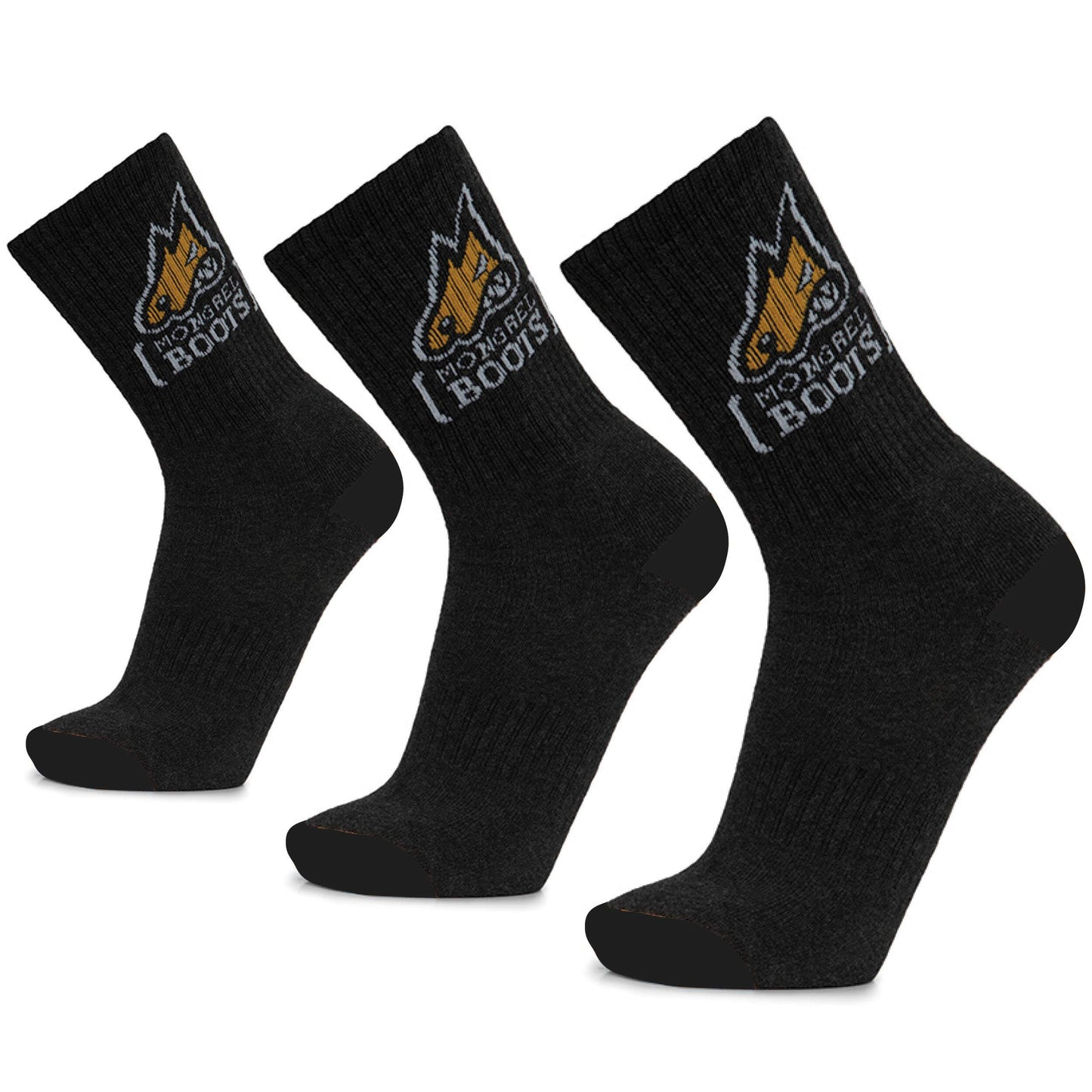 MONGREL BOOTS BAMBOO SOCKS - 3 PK