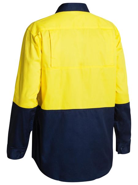 bisley-hi-vis-cool-lightweight-drill-shirt-in-yellow-back-view