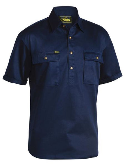 BISLEY CLOSED FRONT COTTON DRILL SHIRT