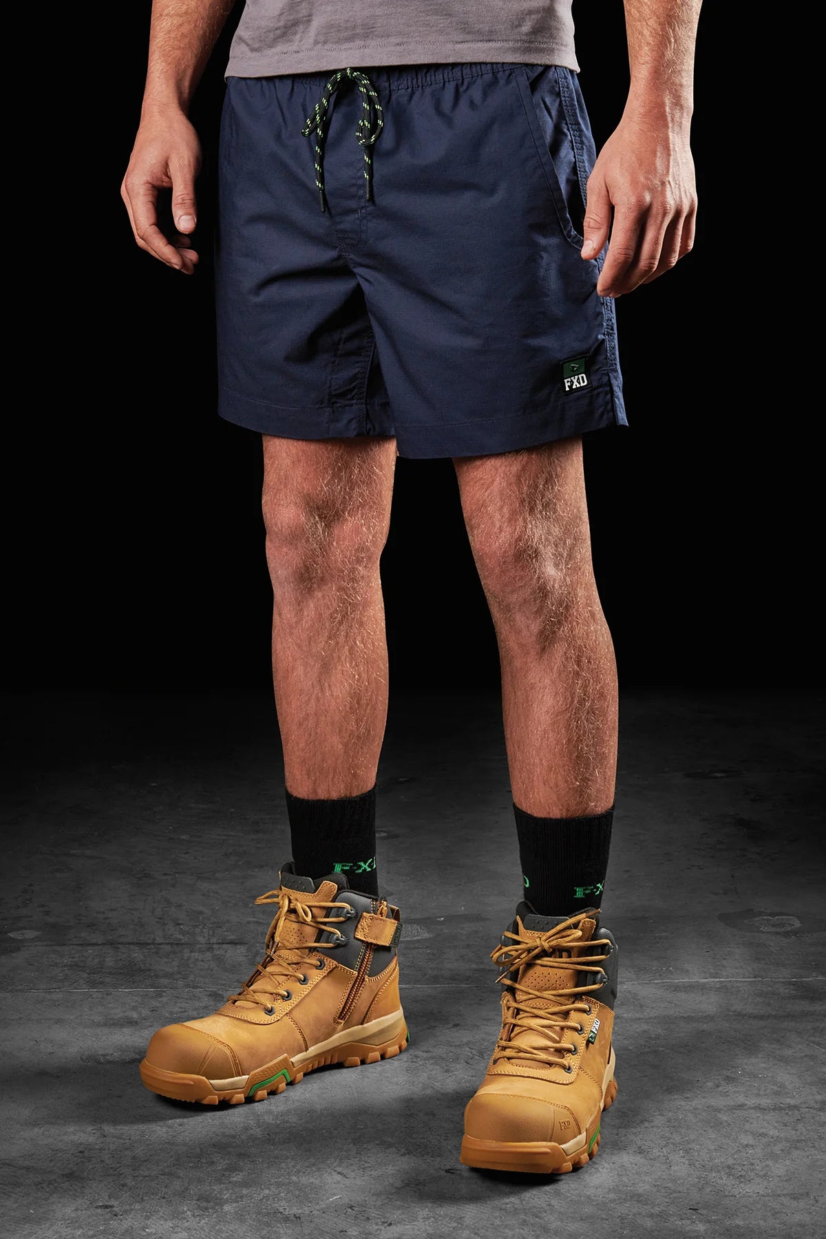 FXD-repreve-stretch-ripstop-work-shorts-navy-front-view