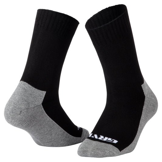 GRVL BOBCAT BAMBOO HEAVY DUTY CREW SOCKS 3PK - BLACK